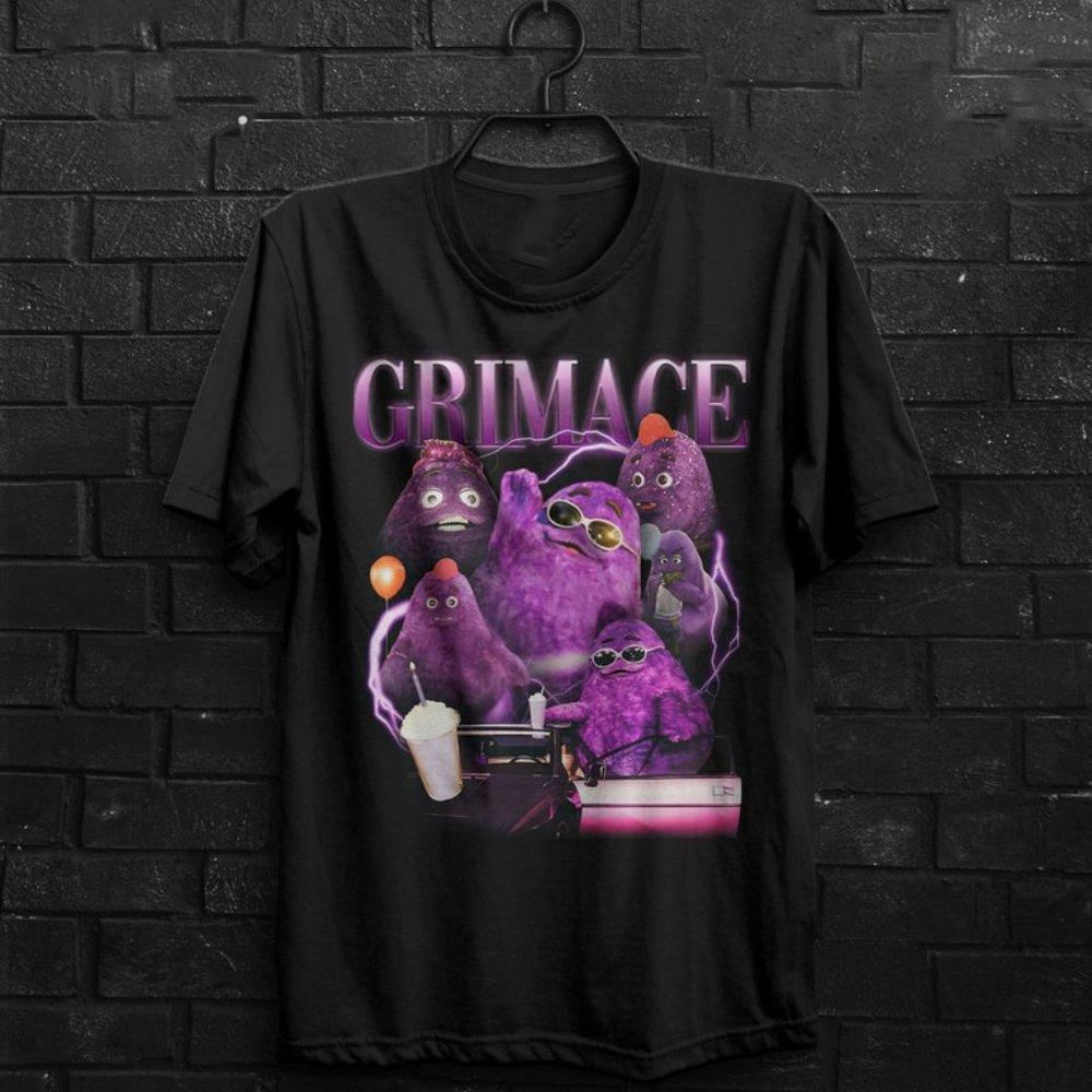 Grimace Shake Funny Meme Shirt Retro Birthday Meme Graphic Tee Unisex